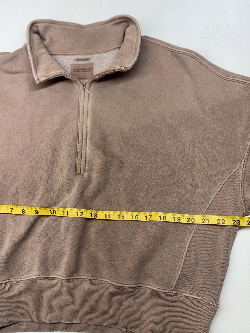 Abercrombie & Fitch Pink Fleece 1/4 Zip Pullover Soft AF Max Essentials Wmns L - Picture 3 of 7